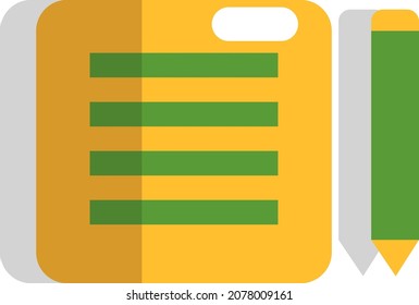 Notebook and pen, illustration, vector, on a white background.