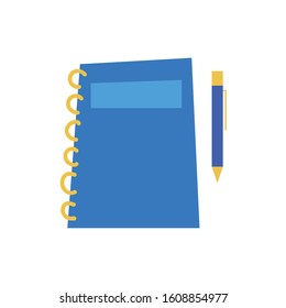 notebook with pen isolated icon vector illustration design