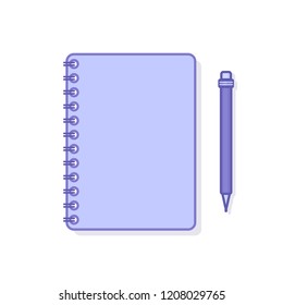 
Notebook and pen on a transparent background. Vector Illustration. Flat illustration.