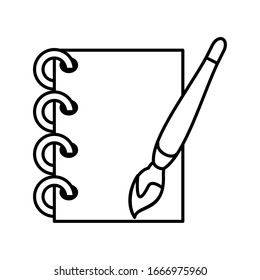 notebook with pen on white background vector illustration design