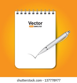 Notebook with pen for sketch