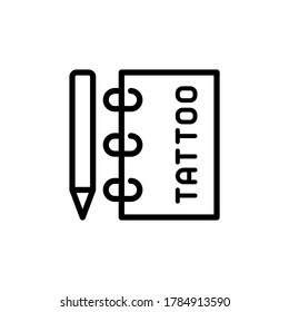 Notebook, pen, tattoo icon. Simple line, outline vector elements of tattooing icons for ui and ux, website or mobile application