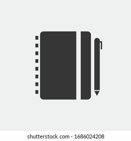 Notebook With Pen Vector Icon