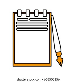 notebook and pen vector illustration