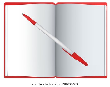 notebook. pen. . vectors isolated on white background