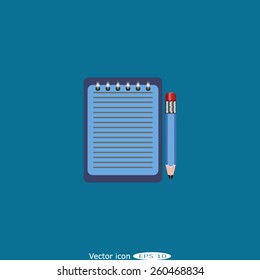 notebook and pencil
