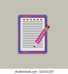 notebook with pencil 
