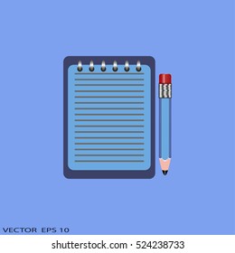 notebook with pencil 