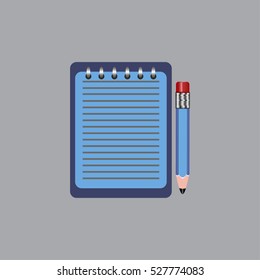 notebook with pencil 