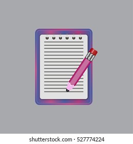 notebook with pencil 