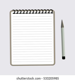 notebook and pencil 