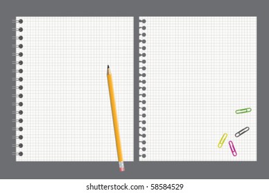 Notebook and pencil