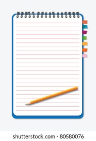Notebook with pencil