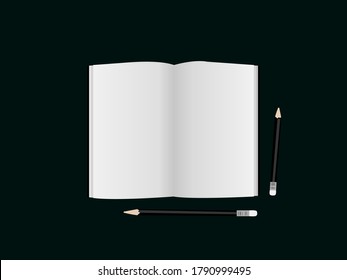 Notebook and pencil background image