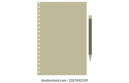 notebook with pencil, ball pen and notepad