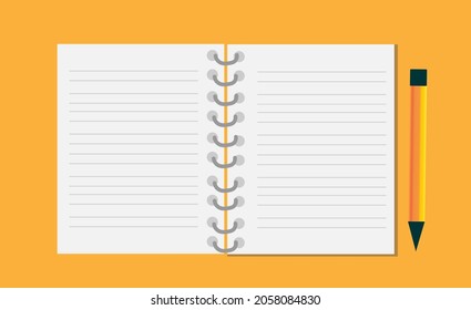 Portátil con lápiz en hermoso formato vectorial.
