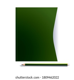 notebook with pencil and brand corporation vector illustration design