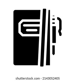 vector de icono de teclado y lápiz. signo de cuaderno y lápiz. símbolo de contorno aislado ilustración negra