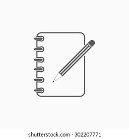 Notizbuch und Bleistift-Symbol