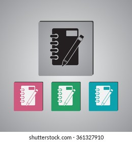 Notebook and pencil icon