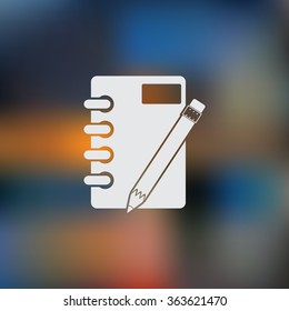 Notebook and pencil icon