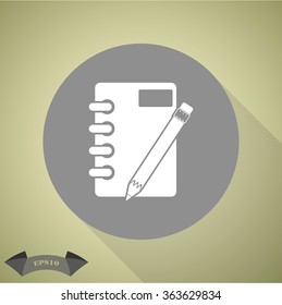 Notebook and pencil icon
