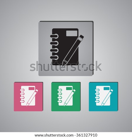 Notebook and pencil icon