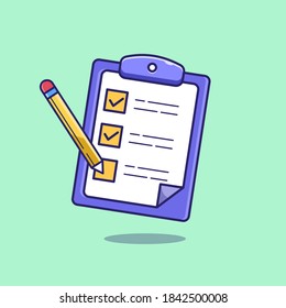 notebook and pencil, icon illustration, flat vector illustration