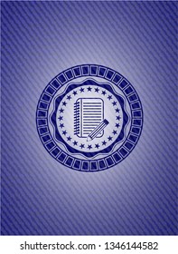 notebook with pencil icon inside jean background