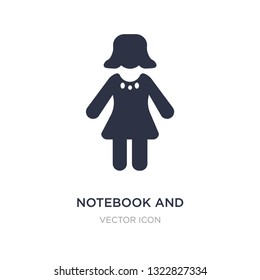 notebook and pencil icon on white background. Simple element illustration from People concept. notebook and pencil sign icon symbol design.