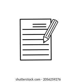 contorno de icono de bloc de notas y lápiz
