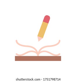 Notebook, pencil icon. Simple color vector elements of free time icons for ui and ux, website or mobile application
