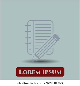 Notebook with pencil icon or symbol
