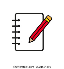 notebook with pencil icon. vector