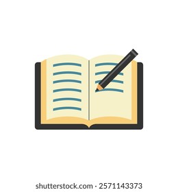 notebook and pencil icon vector