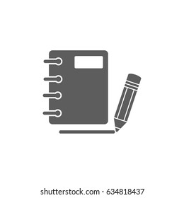 Notebook and pencil icon vector