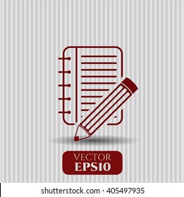Notebook with pencil icon vector illustration