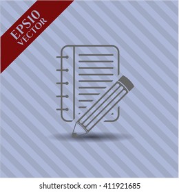 Notebook with pencil icon vector illustration