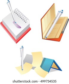 Notebook and pencil icon vector. Note and Pen icons for Web Design. Illustration on white. Modern vector icon on white. Illustration symbol icon isolated on white