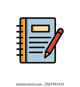 Notebook with Pencil Icon for Writing