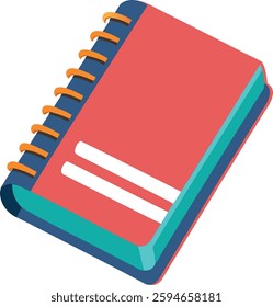 Notebook and pencil isolated on a blank page with a business and educational theme