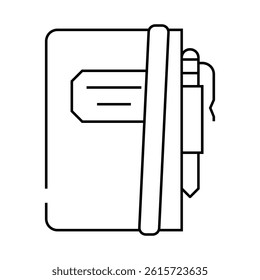 notebook and pencil line icon vector. notebook and pencil sign. isolated contour symbol black illustration