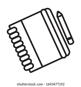 notebook with pencil line style icon vector illustration design