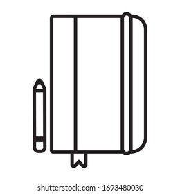 notebook with pencil line style icon vector illustration design