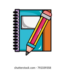 notebook and pencil object school education