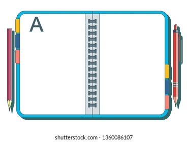 a notebook with a pencil or pen