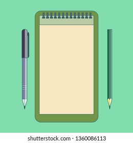 a notebook with a pencil or pen