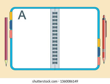 a notebook with a pencil or pen