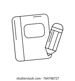 notebook with pencil school supplies icon image