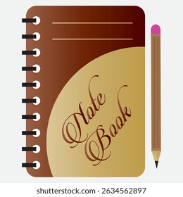 Notebook com conjunto de lápis e bela arte gráfica  